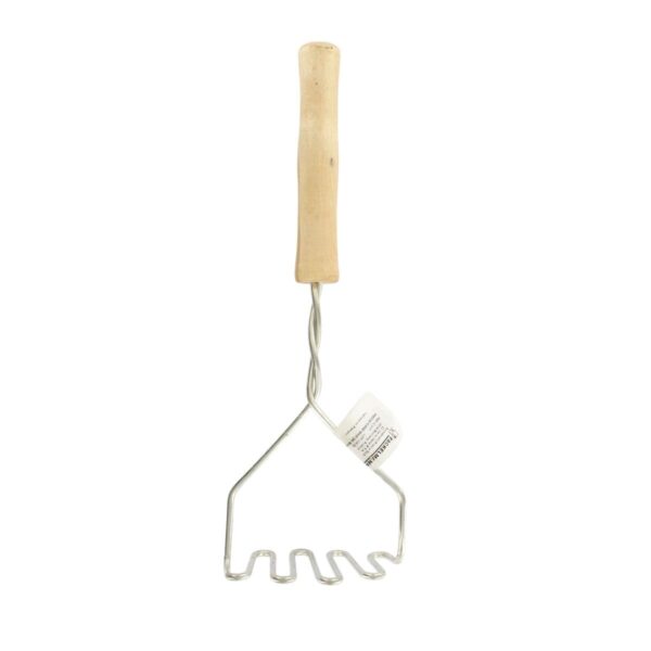 TopCuisson 521417 Presse purée manuel, presse légumes, presse purée professionnel, écrase légumes, Bois, Acier inoxydable, 29 x 9,5 x 5,5 cm, Marron – Image 2