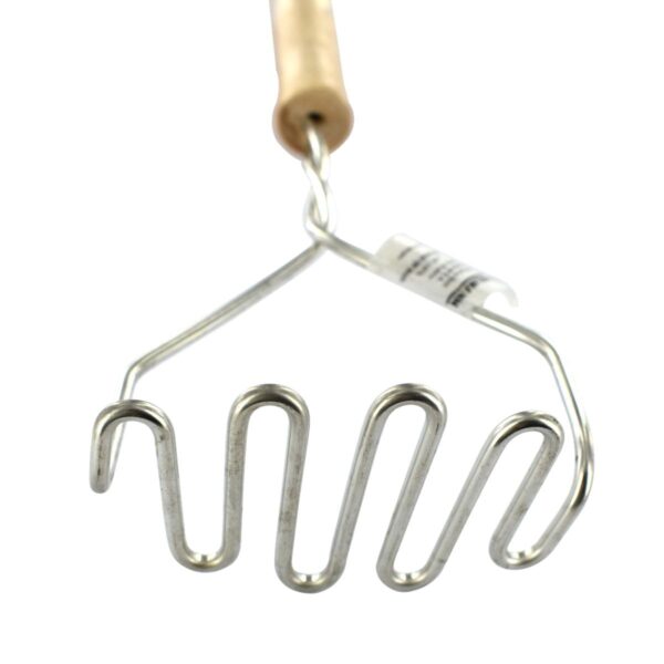TopCuisson 521417 Presse purée manuel, presse légumes, presse purée professionnel, écrase légumes, Bois, Acier inoxydable, 29 x 9,5 x 5,5 cm, Marron – Image 3