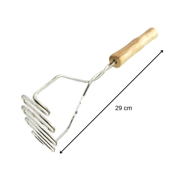 TopCuisson 521417 Presse purée manuel, presse légumes, presse purée professionnel, écrase légumes, Bois, Acier inoxydable, 29 x 9,5 x 5,5 cm, Marron – Image 5